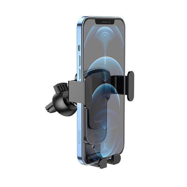 Автодержатель для телефона HOCO CA103 vertical and horizontal air outlet gravity car holder Black Metal Gray