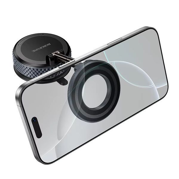 Автотримач для телефона BOROFONE BH144 Custodio vacuum suction cup magnetic holder(multi-scene) black metal gray