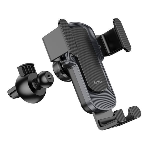Автодержатель для телефона HOCO CA103 vertical and horizontal air outlet gravity car holder Black Metal Gray