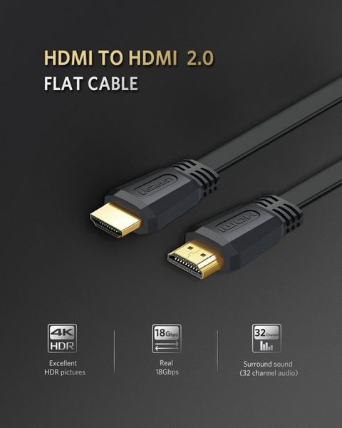 Кабель UGREEN ED015 HDMI Flat Cable 2m (UGR-70159)