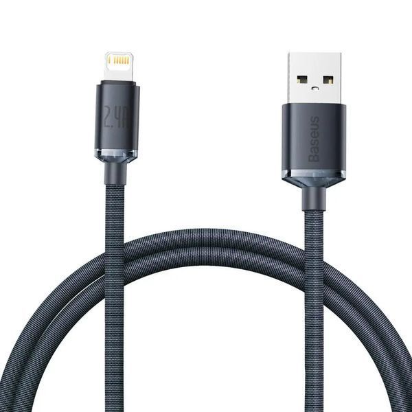 Кабель Baseus Crystal Shine Series Fast Charging Data Cable USB to iP 2.4A 1.2m Black