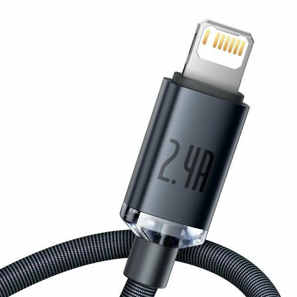 Кабель Baseus Crystal Shine Series Fast Charging Data Cable USB to iP 2.4A 1.2m Black