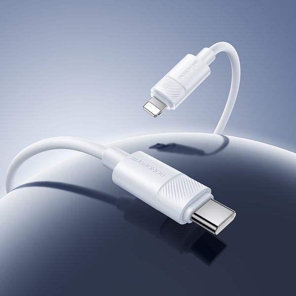 Кабель BOROFONE BX123 Leya PD30W silicone charging data cable iP White