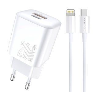 Мережевий зарядний пристрій з кабелем WUW-T104L PD20W A+C Lightning kit