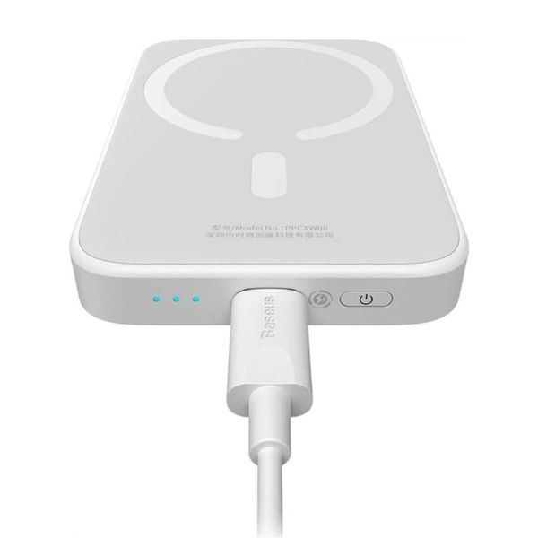 Внешний аккумулятор Baseus Magnetic Mini Air Wireless Fast Charge Power Bank 6000mAh 20W Stellar White