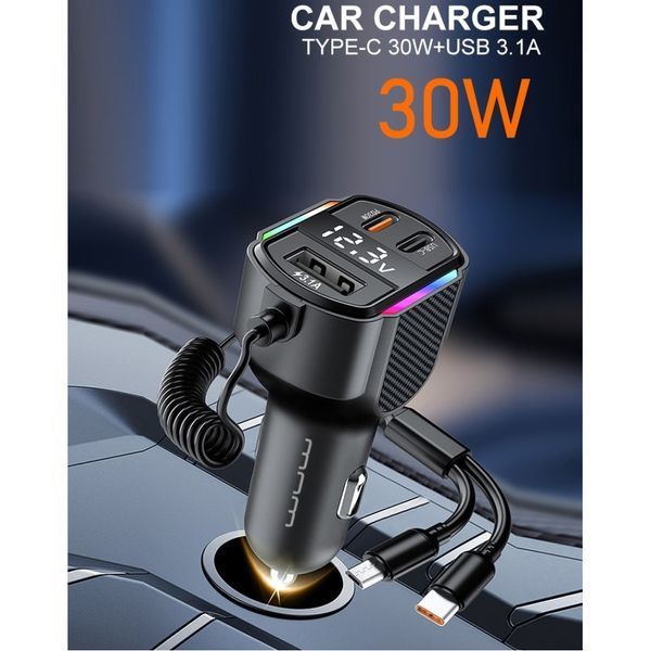 Автомобильное зарядное устройство с FM модулятором WUW-C220 Black