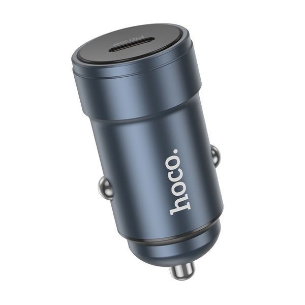 Автомобільний зарядний пристрій HOCO Z57 Glorious single-port PD30W car charger Metal Gray