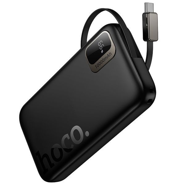 Зовнішній акумулятор HOCO Q51 Key PD20W power bank with telescopic cable(10000mAh) Black