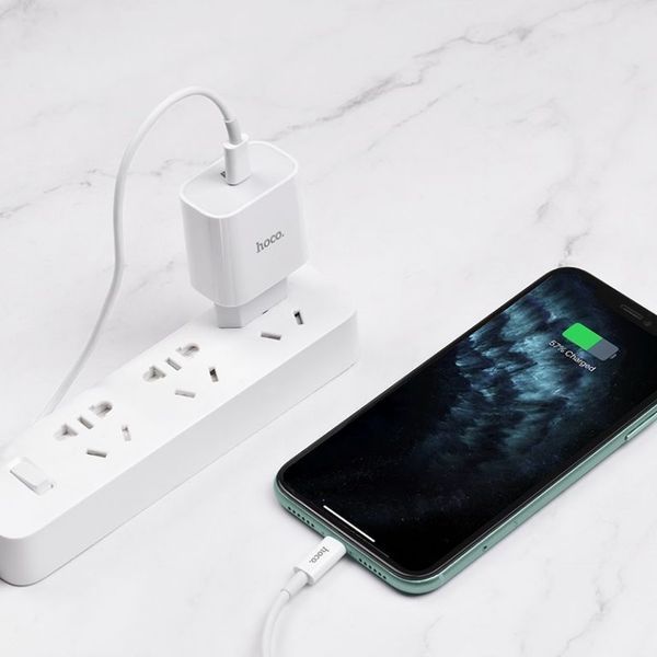 Сетевое зарядное устройство с кабелем HOCO C76A Plus Speed ​​Source PD20W