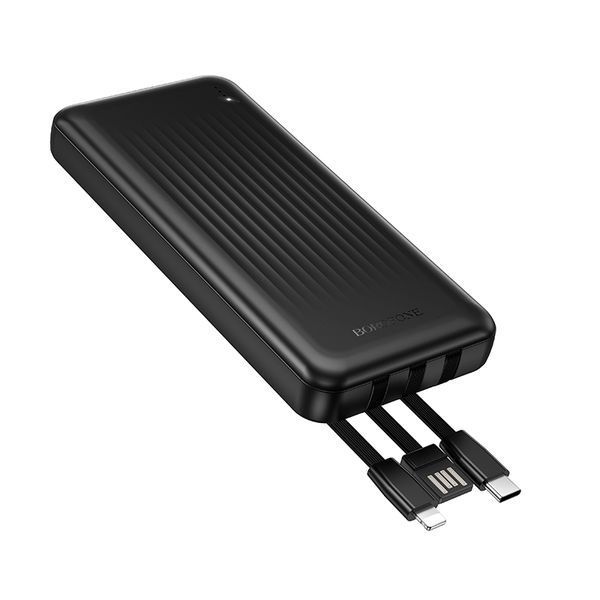 Внешний аккумулятор BOROFONE BJ79 Clever power bank with 3 cables(10000mAh) Black