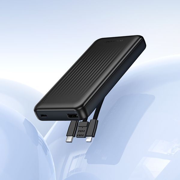 Внешний аккумулятор BOROFONE BJ79 Clever power bank with 3 cables(10000mAh) Black