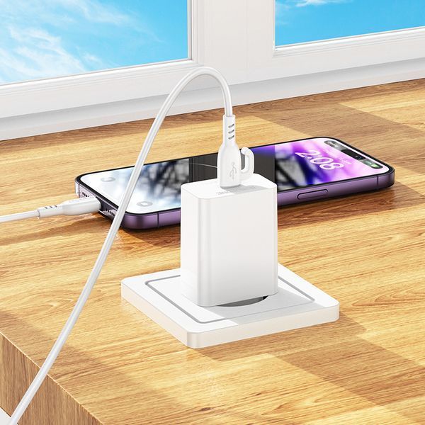 Сетевое зарядное устройство BOROFONE BA21A Pro Long journey single port PD20W charger White