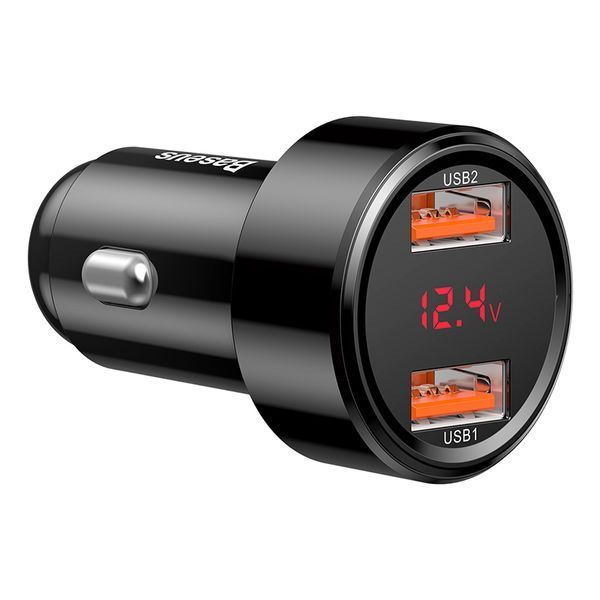 Автомобильное зарядное устройство для Baseus Magic Series Dual QC Digital Display 45W Black
