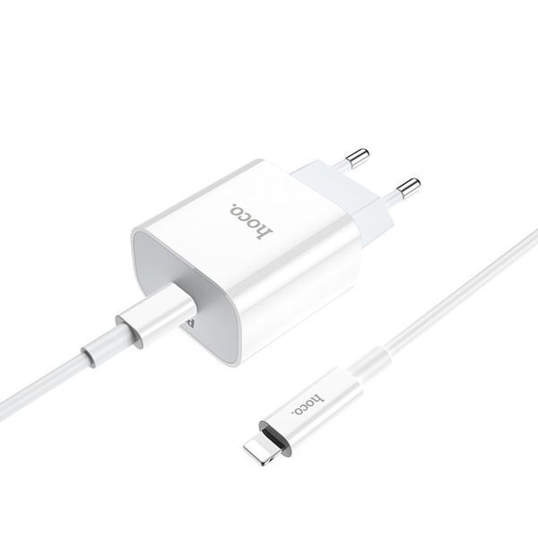 Сетевое зарядное устройство с кабелем HOCO C76A Plus Speed ​​Source PD20W