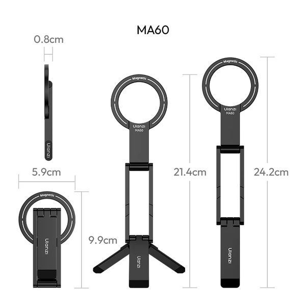 Держатель телефона Ulanzi MA60 Foldable Magnetic Phone Tripod (Red)
