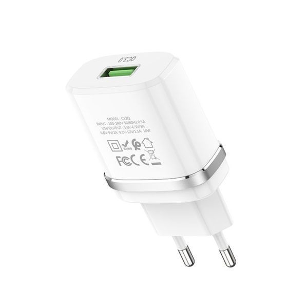 Сетевое зарядное устройство HOCO C12Q Smart QC3.0 charger 18W White