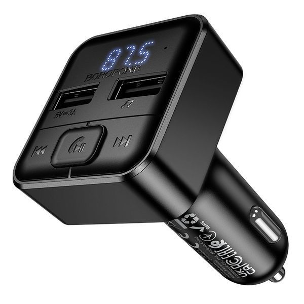 ОЗУ с FM-модулятором BOROFONE BC63 Selecto car BT FM transmitter Black