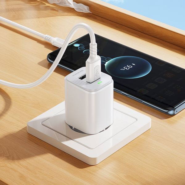 Сетевое зарядное устройство для BOROFONE BAS81A Star dual-port charger (EU) White