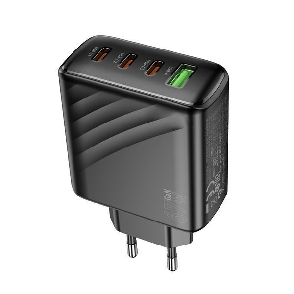 Мережевий зарядний пристрій HOCO CS27A Supply PD67W (3C1A) charger (EU) Black