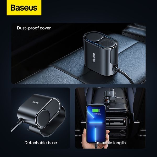 Автомобільний зарядний пристрій Baseus High Efficiency Pro 1-for-2 Car Cigarette Lighter 30W Cosmic Black