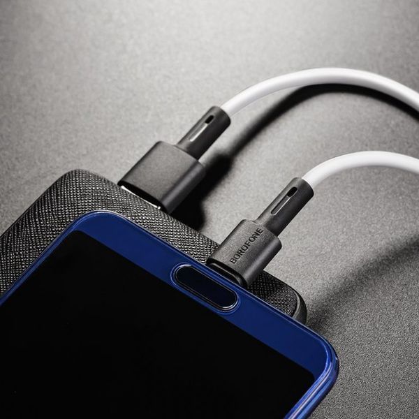 Кабель BOROFONE BX31 USB to Type-C 3A, 1m, silicone, TPE connectors, White