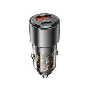 Автомобильное зарядное устройство BOROFONE BZ20A Smart 83W dual port PD65W+QC3.0 car charger Transparent Black