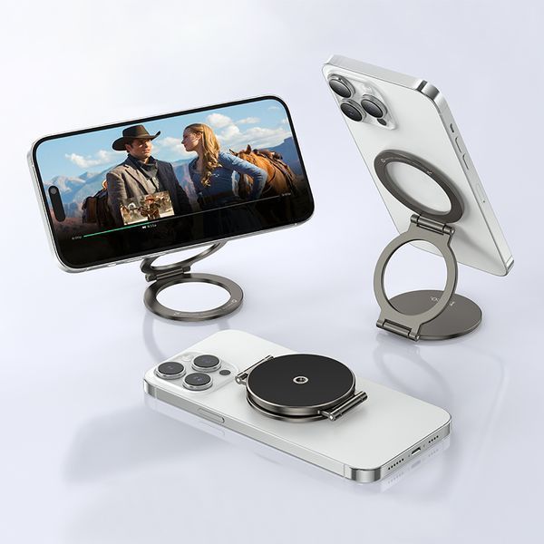 Автодержатель для телефона HOCO H102 Whale magnetic ring holder(multi-scene) Metal Grey