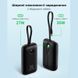 Внешний аккумулятор VEGER 10000 mAh with built-in cables C/ Lightning PD QC3.0 35W K1 (W1188) black