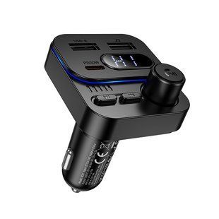 ОЗУ с FM-модулятором BOROFONE BC61 Ocean 45W(1A1C) car BT FM transmitter Black