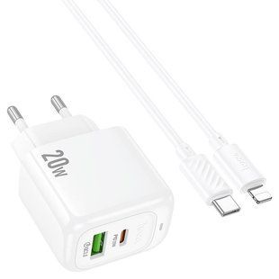 Мережевий зарядний пристрій HOCO CS54A Surplus PD20W+QC3.0 charger set(C to iP)