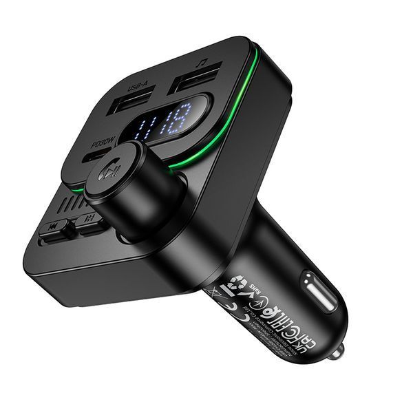 ОЗУ с FM-модулятором BOROFONE BC61 Ocean 45W(1A1C) car BT FM transmitter Black
