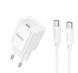 Сетевое зарядное устройство с кабелем HOCO C146A Charm single port PD20W Charger Set (C to C) (EU) White