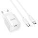 Сетевое зарядное устройство с кабелем HOCO C146A Charm single port PD20W Charger Set (C to C) (EU) White