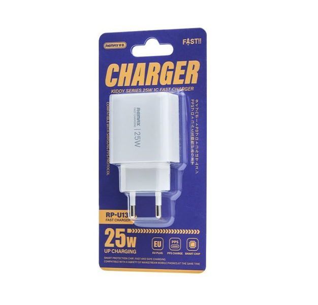 Мережевий зарядний пристрій REMAX Kiddy Series 25W 1C Fast Charger RP-U137 White