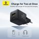 Мережевий зарядний пристрій Baseus Palm Fast Charger C+U 20W EU Cluster Black (with Baseus Mini White Cable USB-C to USB-C 60W (20V/3A) 1m Cluster Bla