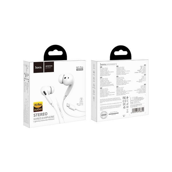 Наушники проводные HOCO M1 Pro Original (Lightning) White