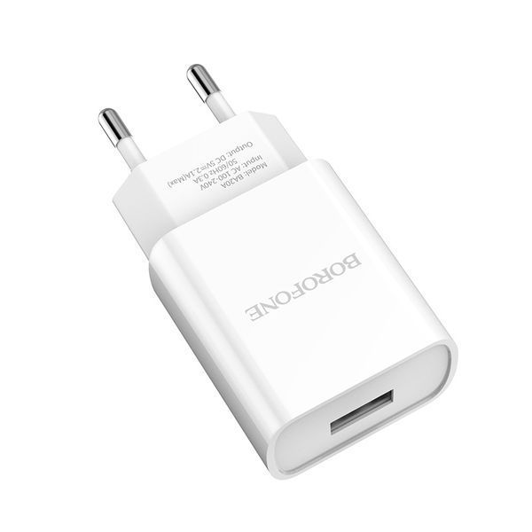 Мережевий зарядний пристрій BOROFONE BA20A Sharp single port charger 10.5W White