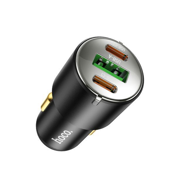 Автомобильное зарядное устройство HOCO NZ6 PD45W 3-port(2C1A) car charger Black