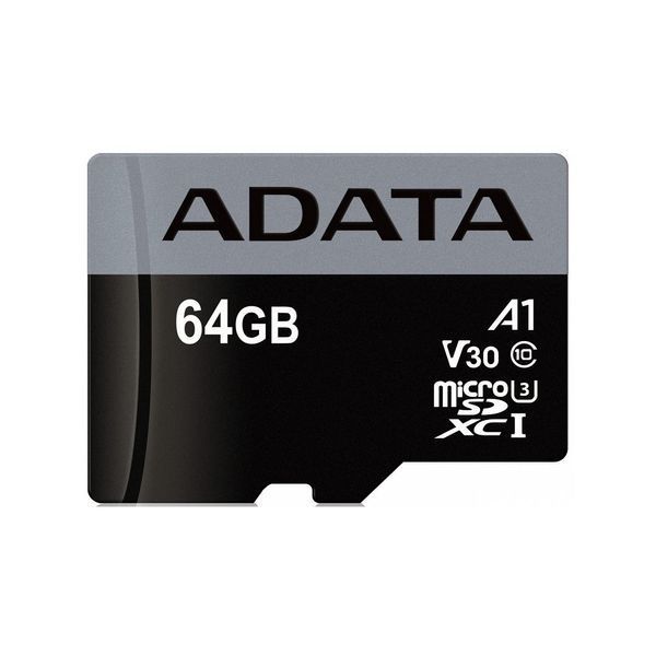 Карта памяти microSDXC (UHS-1 U3) A-DATA Premier Pro 64Gb Class 10 V30S A2 (R-100Mb/s W85Mb/s) (adapter SD)