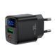 Мережевий зарядний пристрій ACEFAST A116 PD35W GaN charger (USB-A+USB-C) with digital display Black