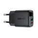 Мережевий зарядний пристрій ACEFAST A116 PD35W GaN charger (USB-A+USB-C) with digital display Black
