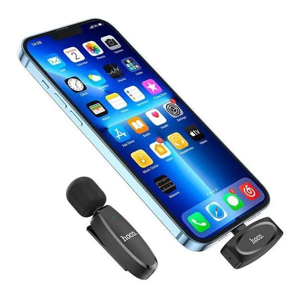 Бездротова мікрофонна система HOCO L15 iP Crystal lavalier wireless digital microphone Black