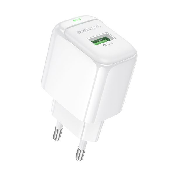 Мережевий зарядний пристрій BOROFONE BAS42A Potential single-port QC3.0 charger(EU) White