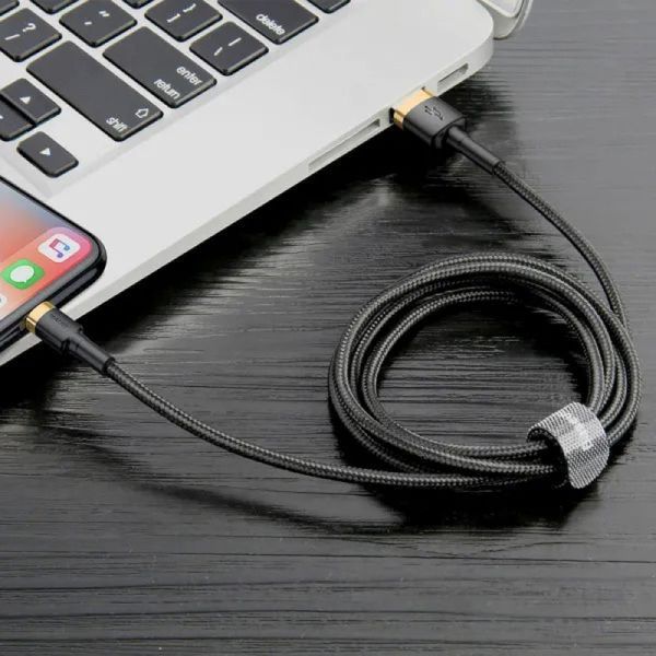 Кабель Baseus Cafule Cable USB For Lightning 1.5A 2m Gold+Black