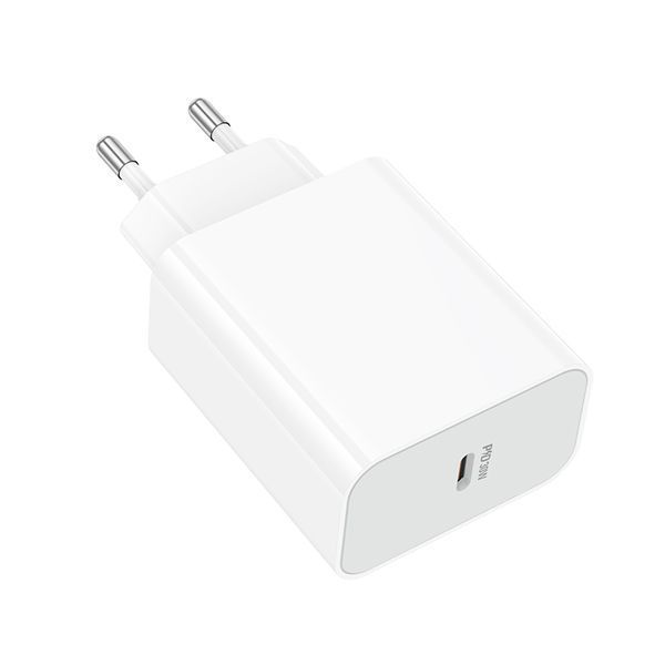 Мережевий зарядний пристрій BOROFONE BA107A Stellar single port PD30W charger (EU) White