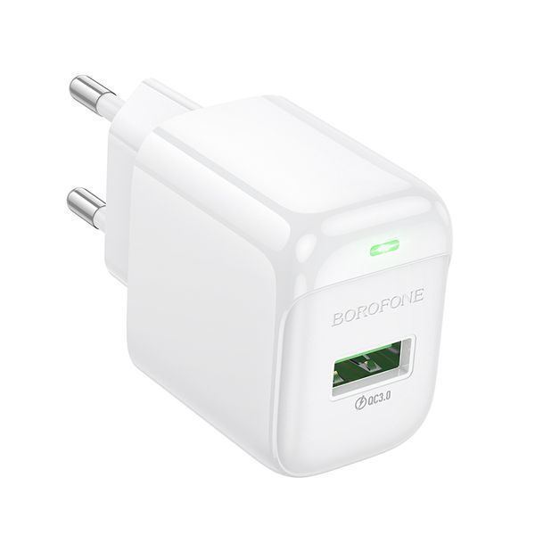 Мережевий зарядний пристрій BOROFONE BAS42A Potential single-port QC3.0 charger(EU) White