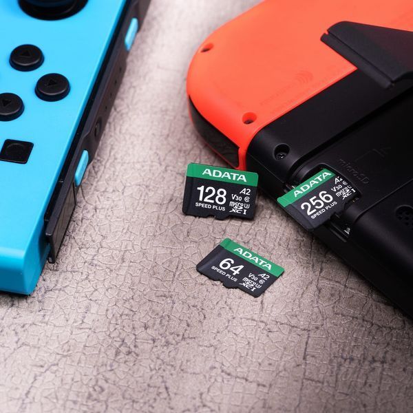 Карта памяти microSDXC (UHS-1 U3) A-DATA SPEED PLUS 256Gb Class 10 V30 A2 (R-180Mb/s W160Mb/s) (adapter SD)