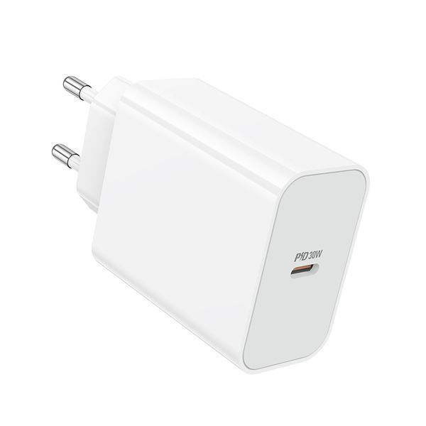 Мережевий зарядний пристрій BOROFONE BA107A Stellar single port PD30W charger (EU) White