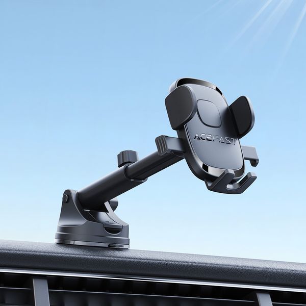 Автодержатель для телефона ACEFAST D57 one-key lock car holder for dashboard Black