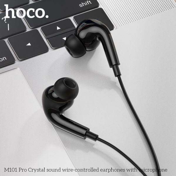 Навушники дротові HOCO M101 Pro Crystal (3.5mm) Black